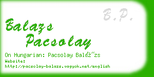 balazs pacsolay business card